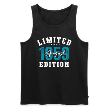 65th Birthday Original August 1959 Year 1959 - Men's Premium Organic Tank Top - black - Front - AI Model Male 178 light (178cm)