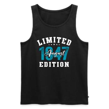77th Birthday Original August 1947 Year 1947 - Men's Premium Organic Tank Top - black - Front - Michal (187cm)