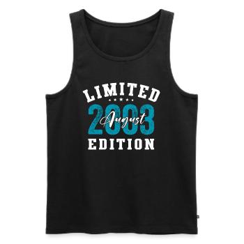21st Birthday Original August 2003 Year 2003 - Men's Premium Organic Tank Top - black - Front - AI Model Male 178 light (178cm)