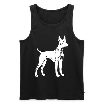 Doberman Hund Silhouette - Männer Premium Bio Tank Top - Schwarz - Vorne - Michal (187cm)