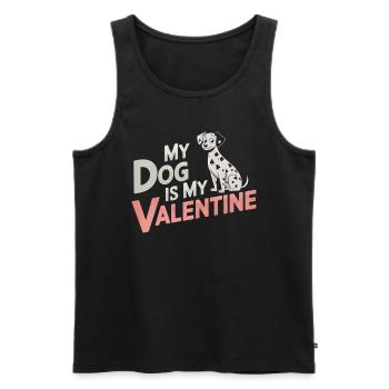 Mon chien est mon Valentin | Dalmatien Saint-Valentin - Débardeur bio Premium Homme - noir - Devant - Michal (187cm)