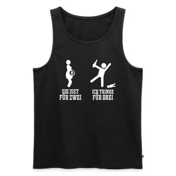 Ich trinke für drei - Männer Premium Bio Tank Top - Schwarz - Vorne - Michal (187cm)