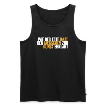 Wie der tote Hase den Menschen zur Kunst erklärt - Männer Premium Bio Tank Top - Schwarz - Vorne - AI Model Male 178 light (178cm)