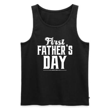 Dad's First Father's Day - Men's Premium Organic Tank Top - black - Front - AI Model Male 178 light (178cm)