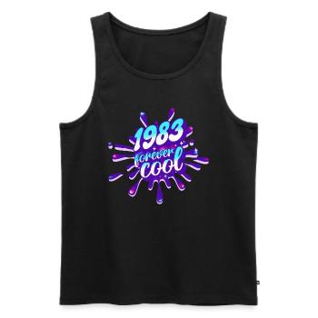 Cool Year 1983 Anniversary 40 Years - Men's Premium Organic Tank Top - black - Front - AI Model Male 178 light (178cm)
