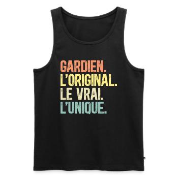 Gardien L'Original Le Vrai L'Unique Homme Gardien - Débardeur bio Premium Homme - noir - Devant - Michal (187cm)