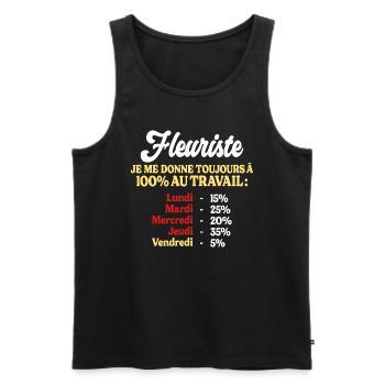 100% Au Travail Citation Drôle Fleuriste - Débardeur bio Premium Homme - noir - Devant - Michal (187cm)