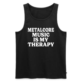 Musicien Thérapie Musique Metalcore - Débardeur bio Premium Homme - noir - Devant - Michal (187cm)