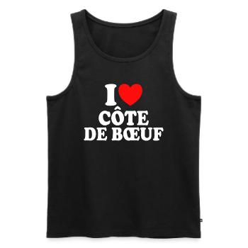 Boucher I Love Côte De Boeuf - Débardeur bio Premium Homme - noir - Devant - Michal (187cm)