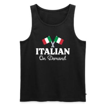 Italian Translator Italian Interpreter - Men's Premium Organic Tank Top - black - Front - AI Model Male 178 light (178cm)