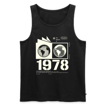 Vintage, 1978, Rétro, Cadeau d’anniversaire, 1978 - Débardeur bio Premium Homme - noir - Devant - Michal (187cm)