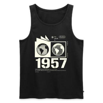 Jahrgang 1957 Retro Geburtstag Geschenk 1957 - Männer Premium Bio Tank Top - Schwarz - Vorne - AI Model Male 178 light (178cm)