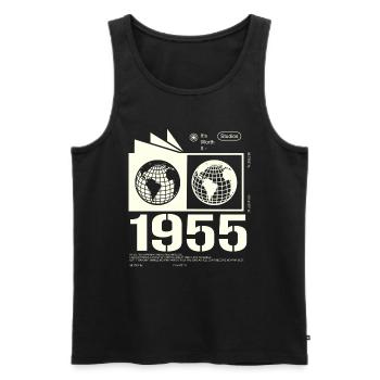 Cadeau d’anniversaire rétro vintage 1955 1955 - Débardeur bio Premium Homme - noir - Devant - Michal (187cm)