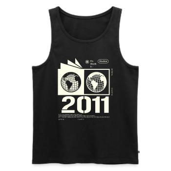 Vintage 2011 Retro Birthday Gift 2011 - Men's Premium Organic Tank Top - black - Front - Michal (187cm)