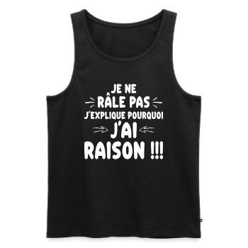 Humour Râleuse Cadeau Rigolo Femme - Débardeur bio Premium Homme - noir - Devant - Michal (187cm)