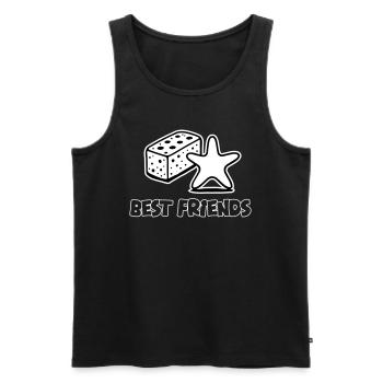 Schwamm und Seestern - Best Friends Design - Männer Premium Bio Tank Top - Schwarz - Vorne - Michal (187cm)