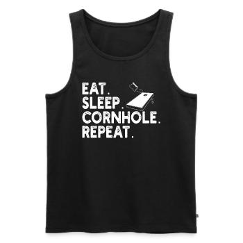 Humor Mann Cornhole Spieler - Männer Premium Bio Tank Top - Schwarz - Vorne - AI Model Male 178 light (178cm)
