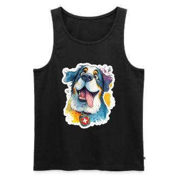 Majestic Swiss St. Bernard - Men's Premium Organic Tank Top - black - Front - Michal (187cm)