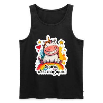 Magic Unicorn – Mouse, it's magic! - Men's Premium Organic Tank Top - black - Front - Michal (187cm)