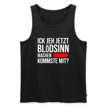 Berlin slang lustig blödsinn dialekt berliner - Männer Premium Bio Tank Top - Schwarz - Vorne - AI Model Male 178 light (178cm)