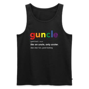 Gay Regenbogen CSD Guncle Spruch LGBTQ Loveparade - Männer Premium Bio Tank Top - Schwarz - Vorne - Michal (187cm)