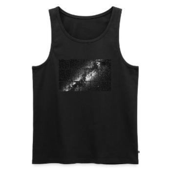 Merci votre lettrage étoile avec la Voie Lactée - Débardeur bio Premium Homme - noir - Devant - Michal (187cm)