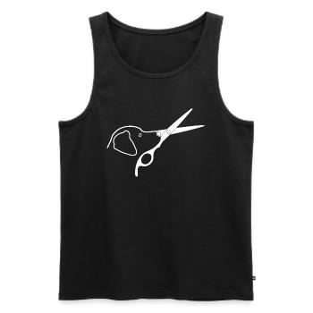Logo Groomer Dog Groomer White - Men's Premium Organic Tank Top - black - Front - AI Model Male 178 light (178cm)
