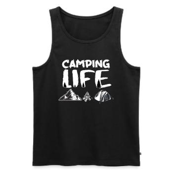 Camping Life Camping Love - Men's Premium Organic Tank Top - black - Front - AI Model Male 178 light (178cm)