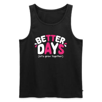 shirt new 01 - Männer Premium Bio Tank Top - Schwarz - Vorne - Michal (187cm)