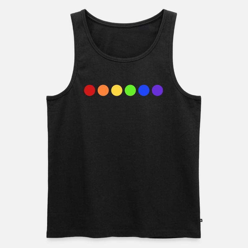 PRIDE Regenbogen Punkte - Männer Premium Bio Tank Top - Schwarz