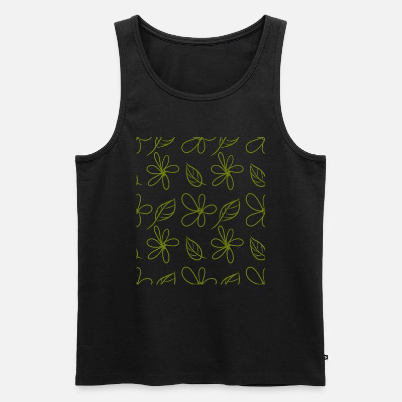 Blüten und Blätter - Männer Premium Bio Tank Top - Schwarz