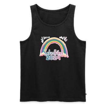 schulkind 2024 - Männer Premium Bio Tank Top - Schwarz - Vorne - Michal (187cm)