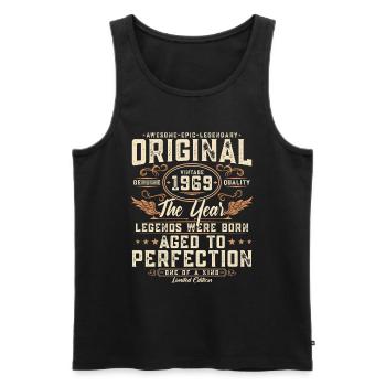 Original 1969 Vintage Born Cadeau d’anniversaire - Débardeur bio Premium Homme - noir - Devant - Michal (187cm)