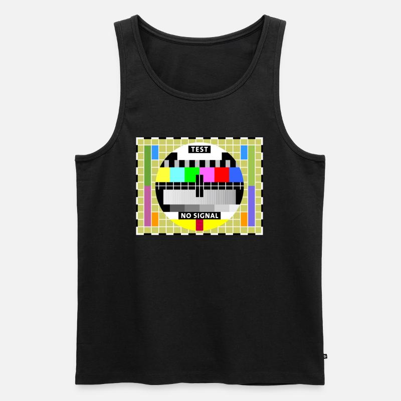 Testbild Fernsehen Bildschirm Sendeschluss Display - Männer Premium Bio Tank Top - Schwarz