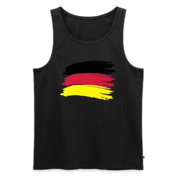 Deutschland Flagge - Männer Premium Bio Tank Top - Schwarz - Vorne - Michal (187cm)