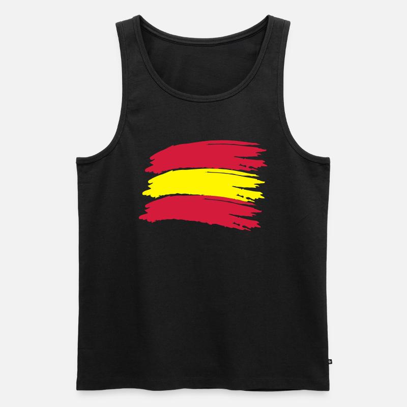 Flagge Spanien - Männer Premium Bio Tank Top - Schwarz