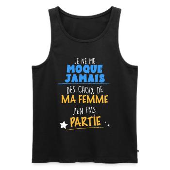 Humour mari - Débardeur bio Premium Homme - noir - Devant - Michal (187cm)