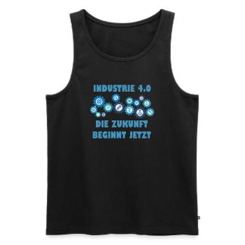 Industrie 4.0 Die Zukunft beginnt jetzt Geschenk - Männer Premium Bio Tank Top - Schwarz - Vorne - Michal (187cm)