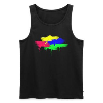 Farbe - Bunt - Leben - Spaß - Männer Premium Bio Tank Top - Schwarz - Vorne - Michal (187cm)