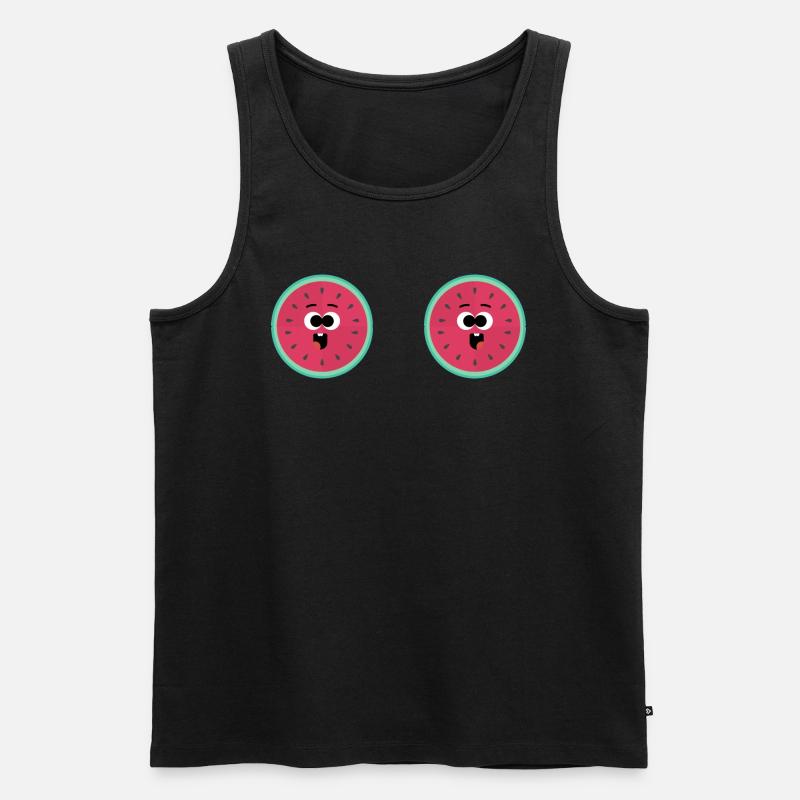 Erstaunte Melonen - Männer Premium Bio Tank Top - Schwarz