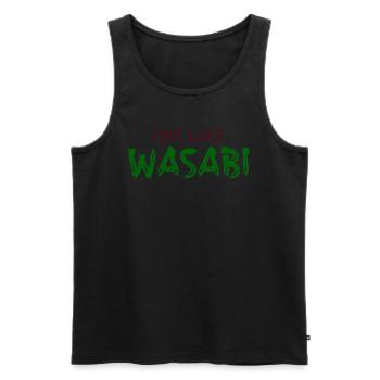Hot like Wasabi T-Shirt - Männer Premium Bio Tank Top - Schwarz - Vorne - Michal (187cm)