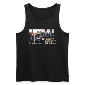 Nepal - Men's Premium Organic Tank Top - black - Front - AI Model Male 178 light (178cm)