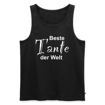 Beste Tante der Welt Design - Männer Premium Bio Tank Top - Schwarz - Vorne - AI Model Male 178 light (178cm)