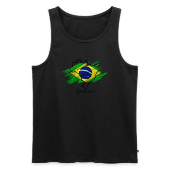 Ich liebe Brasilien - Brasilienkarte - Männer Premium Bio Tank Top - Schwarz - Vorne - AI Model Male 178 light (178cm)