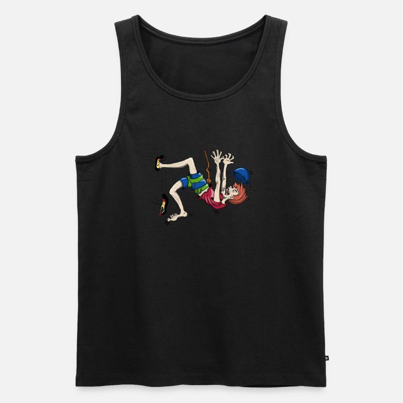 Abstürzender Kletterer - Männer Premium Bio Tank Top - Schwarz