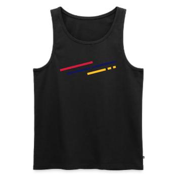 Colors Stripes Vector - Diagonal - Men's Premium Organic Tank Top - black - Front - AI Model Male 178 light (178cm)