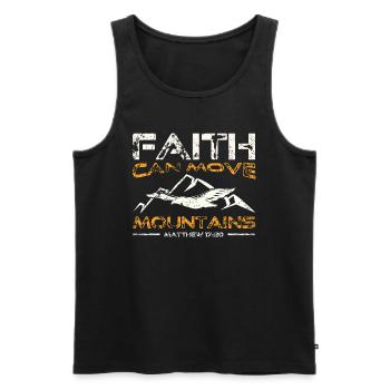 Faith can move Mountains, Christian gift. - Men's Premium Organic Tank Top - black - Front - Michal (187cm)