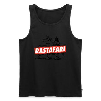 Lion of Judah - Jah Rastafari - Reggae Roots Shirt - Männer Premium Bio Tank Top - Schwarz - Vorne - Michal (187cm)