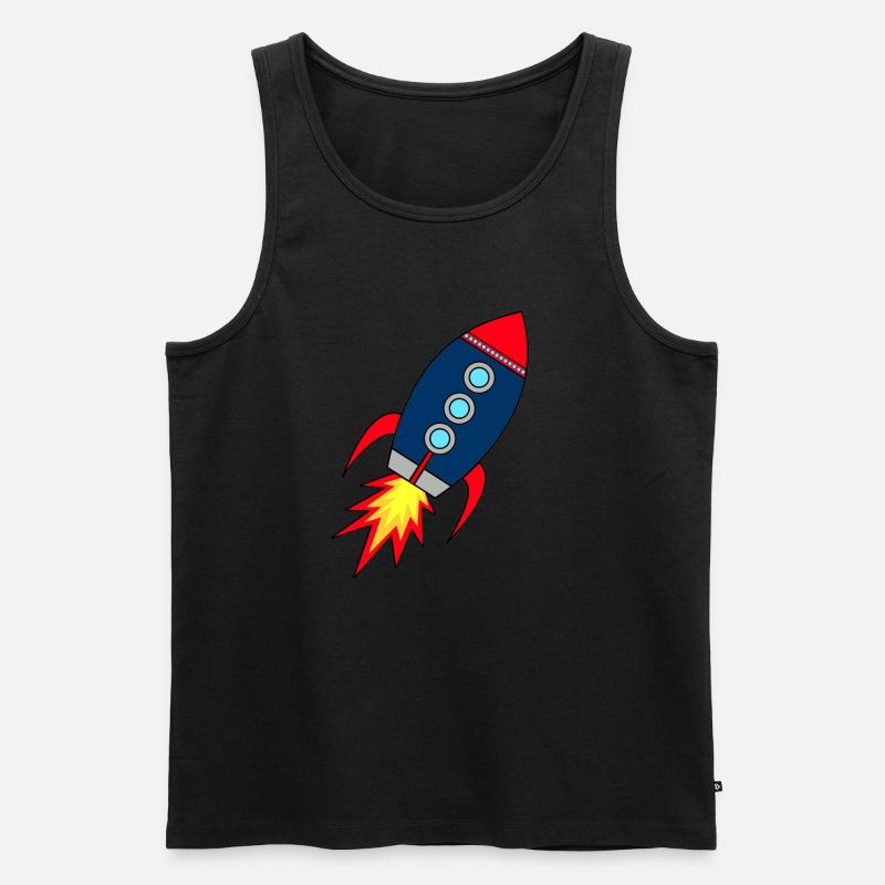 Rocket * Rakete startet - Männer Premium Bio Tank Top - Schwarz