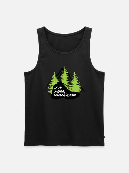 ICH MUSS WANDERN - Männer Premium Bio Tank Top - Schwarz